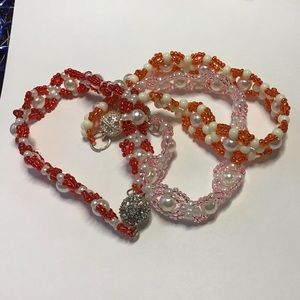 Choice - handcrafted … magnetic clasp … Pink, Orange, or Red